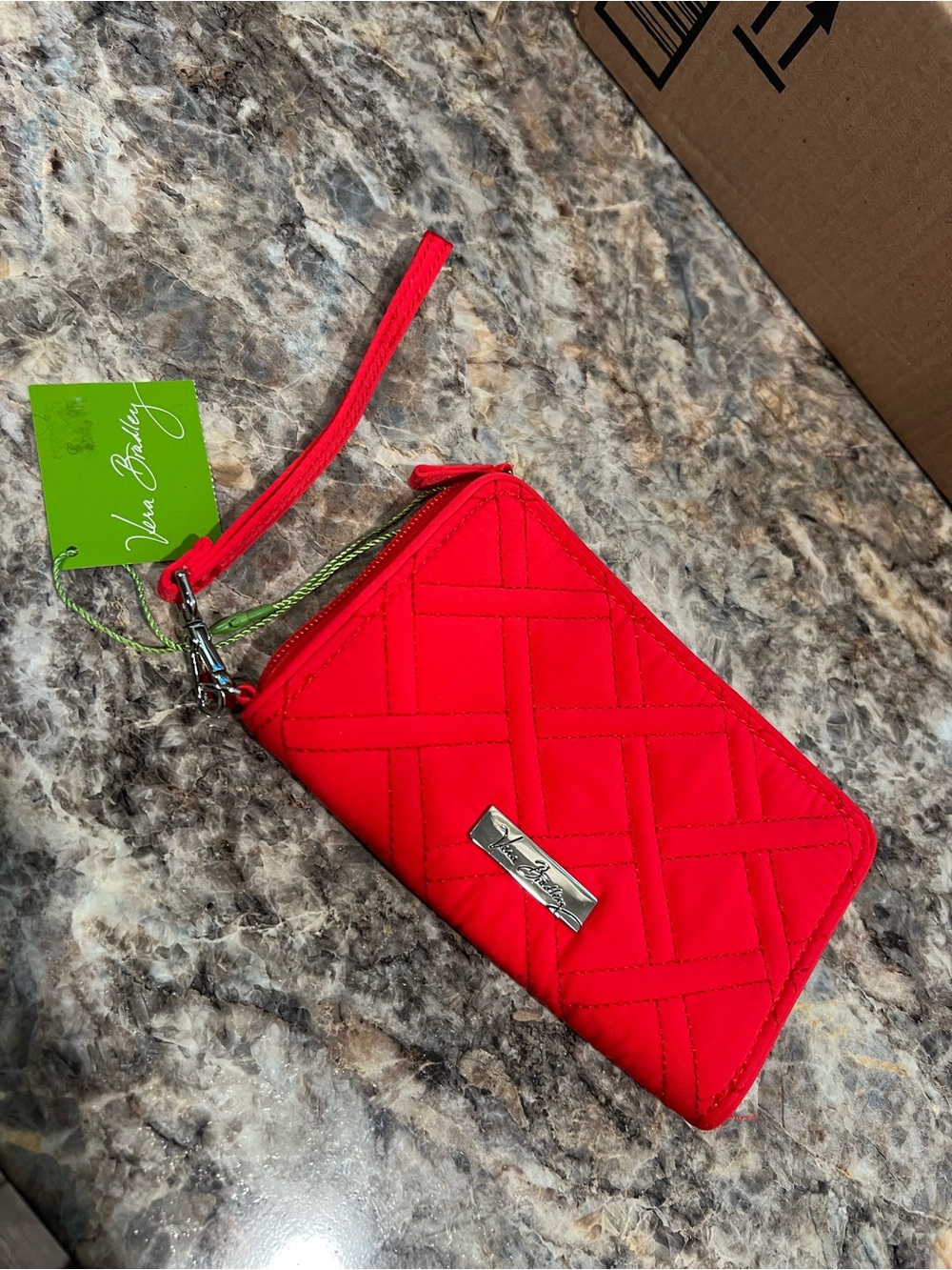 Vera Bradley Bright Red Quilted Wristlet